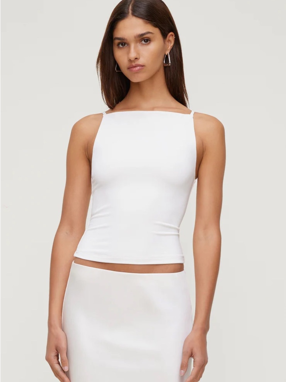 Abercrombie ottoman White Square Neck Tank Top - Women's Basic